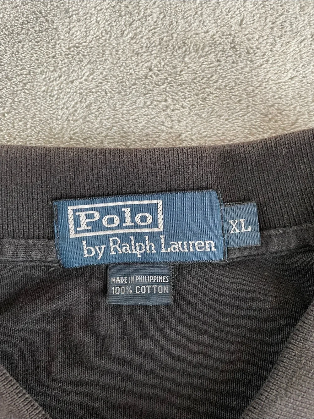 Polo Ralph Lauren Polo Shirt Men’s XL Black Red Pony Preppy SS Cotton •mark
